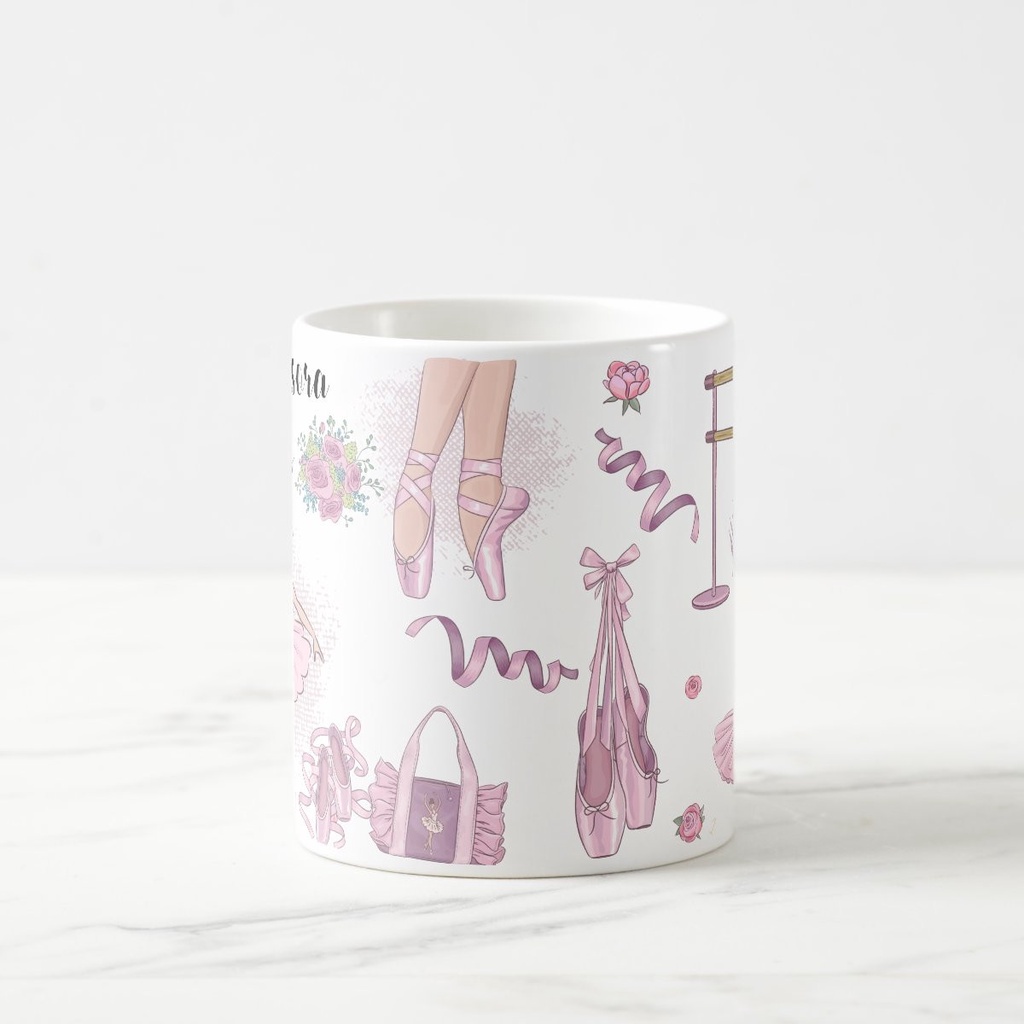 Caneca Personalizada Criativa com Nome Professora de Ballet
