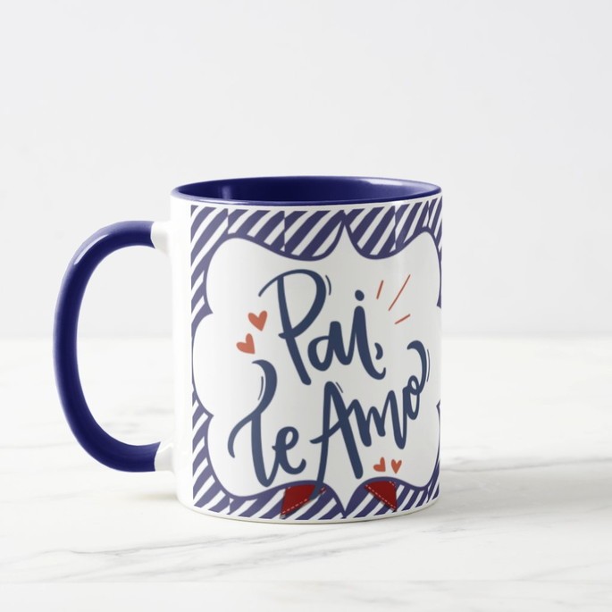 Caneca Pai Presente Aniversário com Frase Pai Te Amo