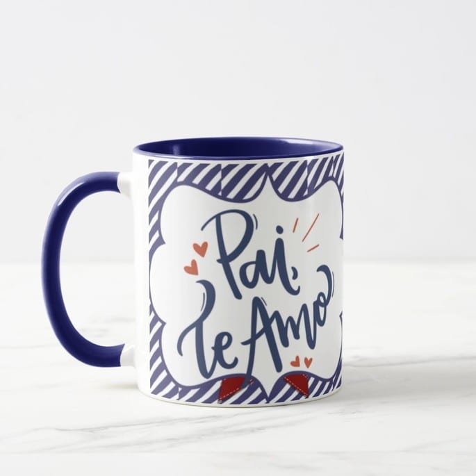 Caneca Pai Presente Aniversário com Frase Pai Te Amo