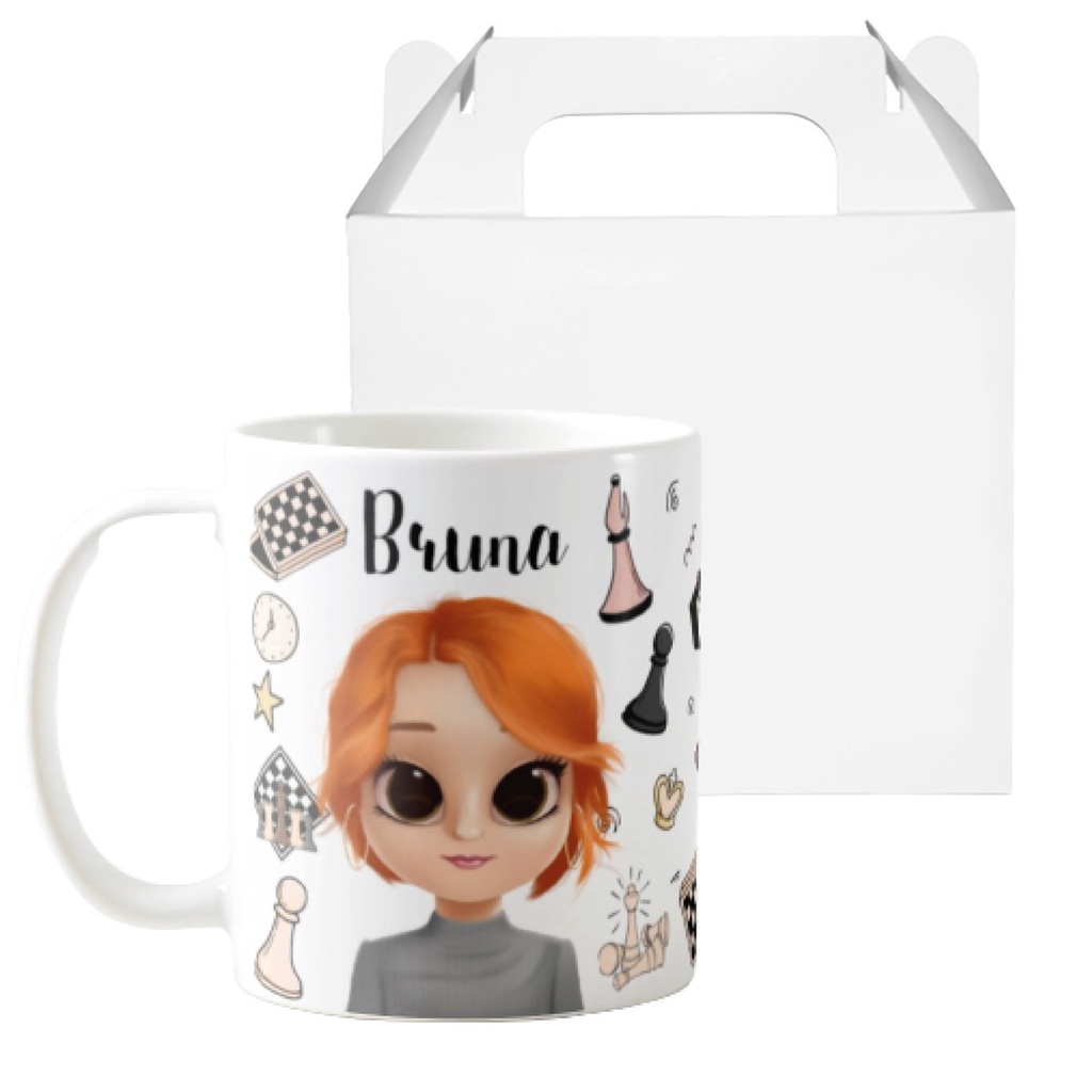 Caneca Personalizada de Jogo de Xadrez Xadrezista Enxadrista - Hobbies (Enxadrista Xadrez com nome e avatar)