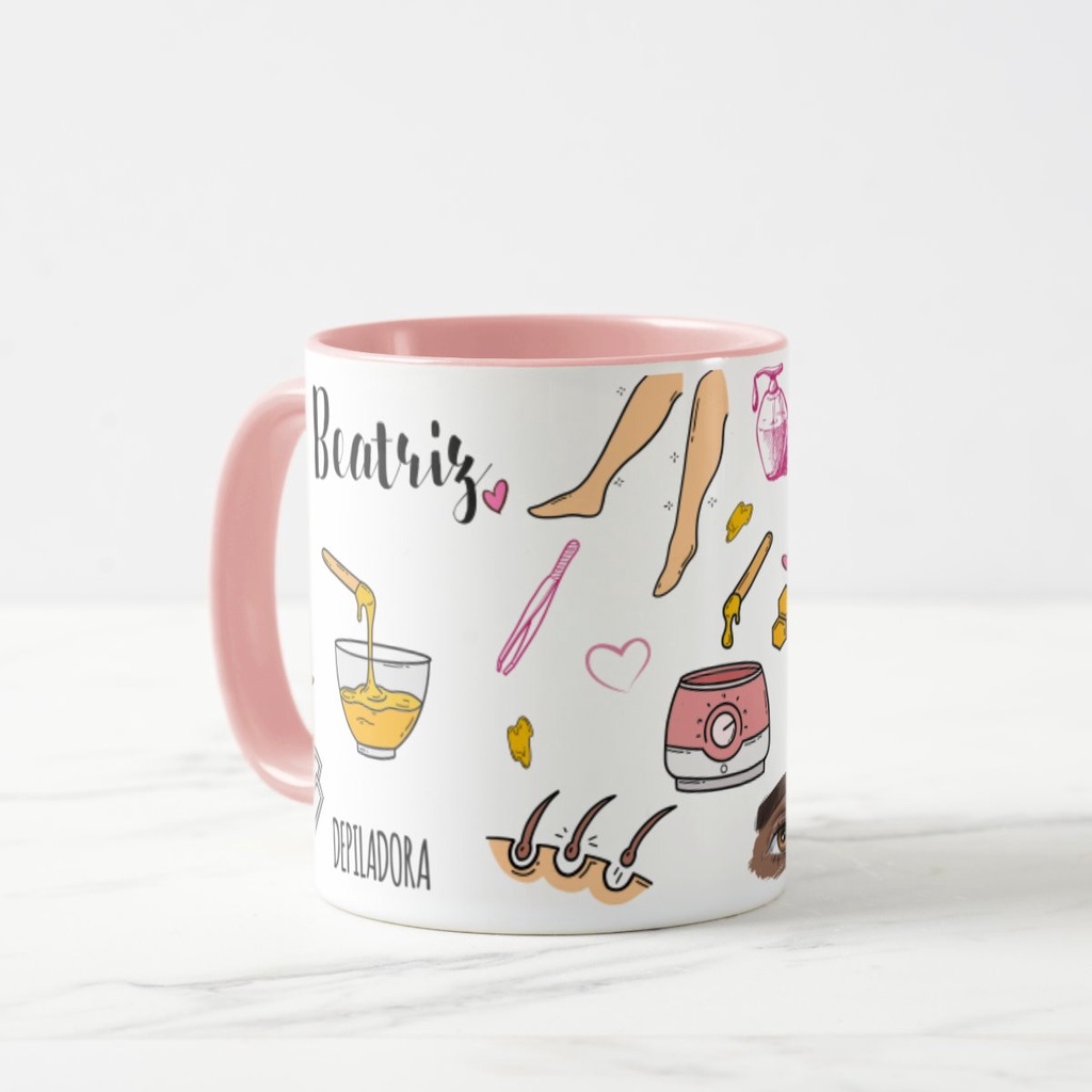 Caneca Personalizada Criativa com Nome Profissão Depiladora