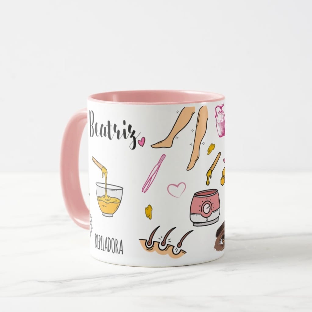 Caneca Personalizada Criativa com Nome Profissão Depiladora