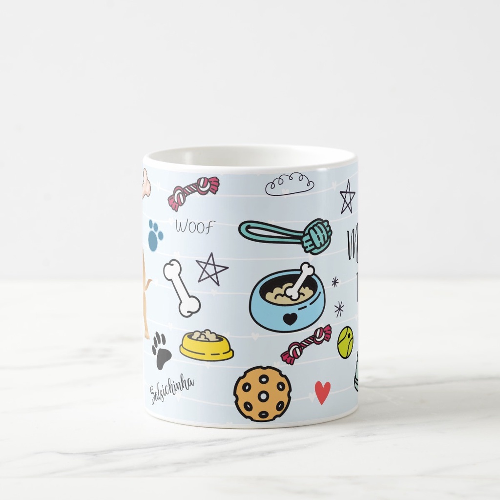 Caneca Personalizada Presente Pet Salsichinha com Nome