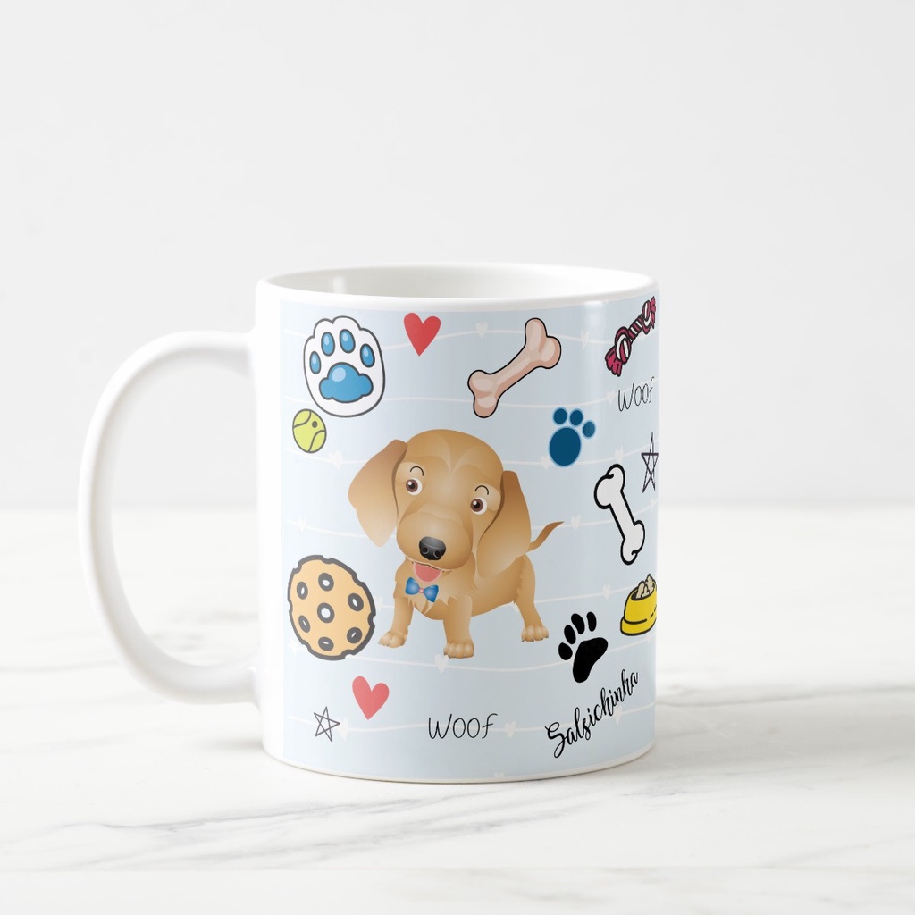 Caneca Personalizada Presente Pet Salsichinha com Nome - Pet (Pet Lover)