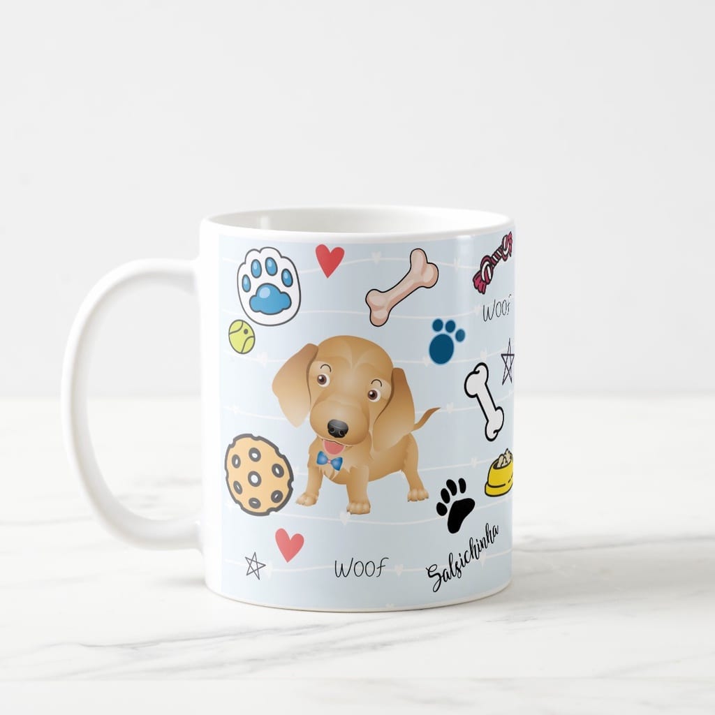 Caneca Personalizada Presente Pet Salsichinha com Nome - Pet (Pet Lover)
