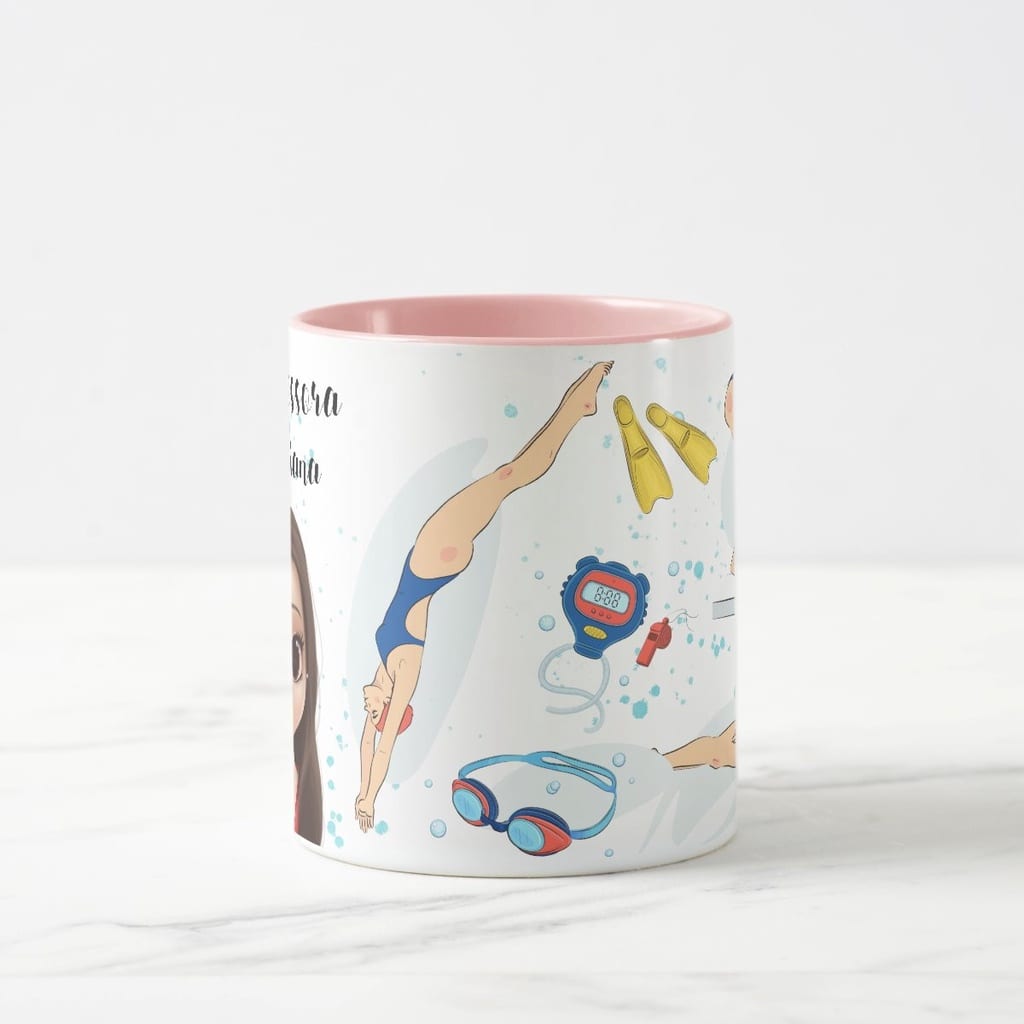 Caneca Presente Personalizado Natação Professor de Natação