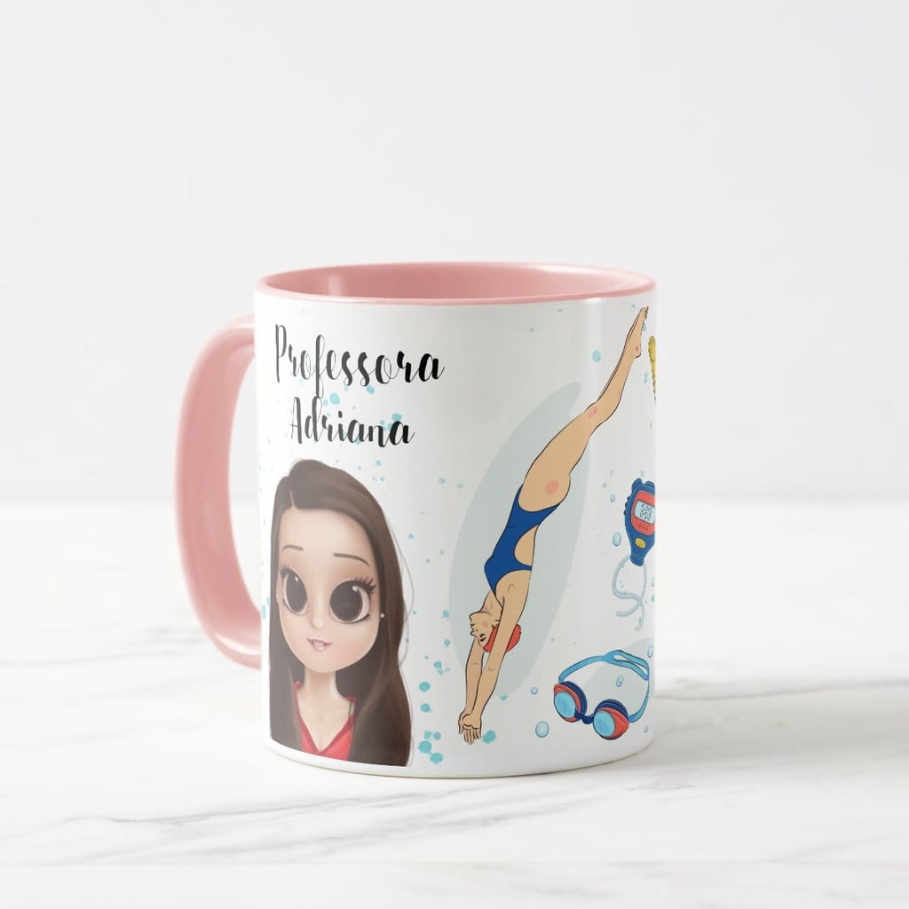Caneca Presente Personalizado Natação Professor de Natação