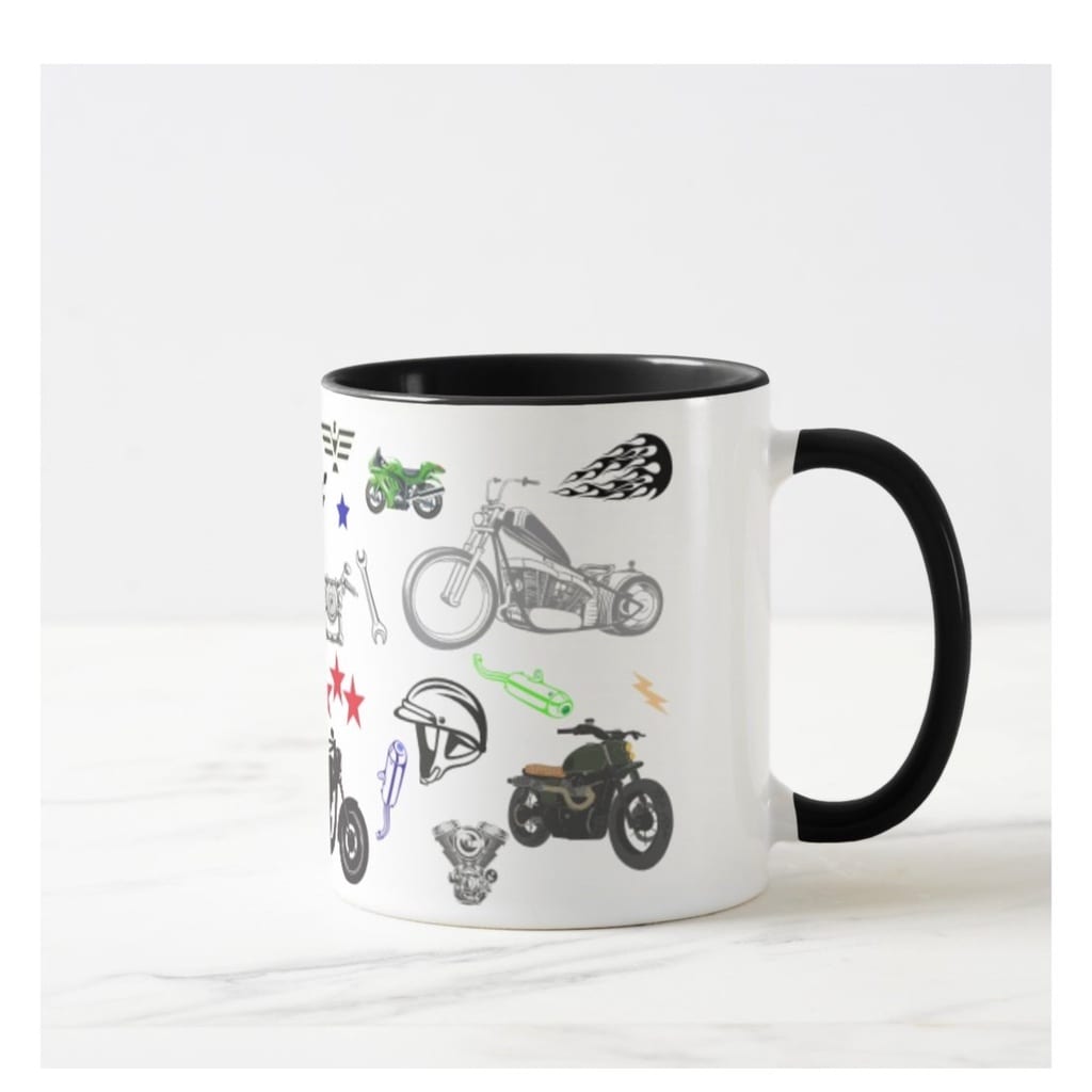 Caneca Motociclista Moto Personalizada com Nome e Avatar