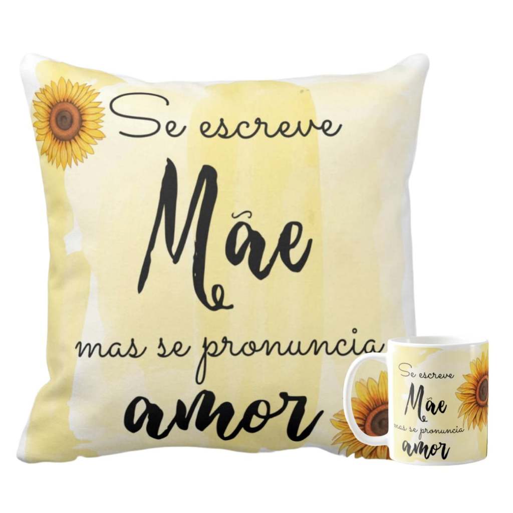 Kit Mãe Presente com Foto Almofada e Caneca - Dia das Mães