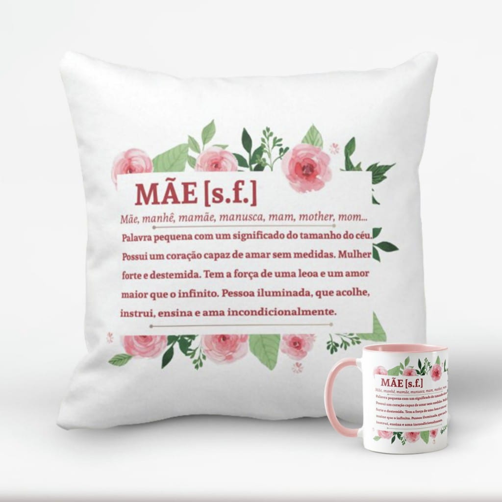 Kit Mãe Presente com Foto Almofada e Caneca - Dia das Mães