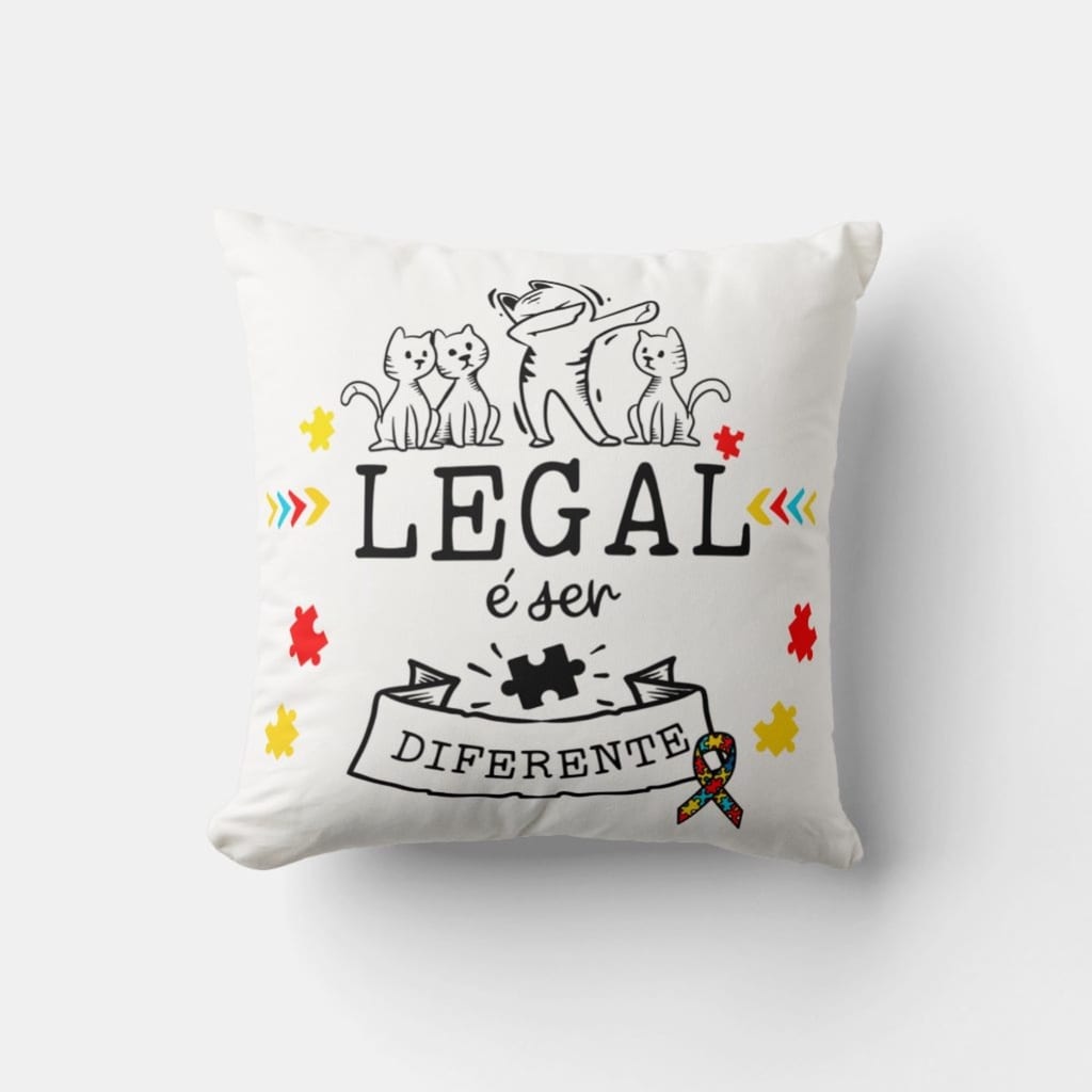 Almofada Decorativa Divertida Autismo Presente Atípico