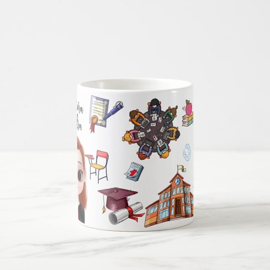 Caneca Mágica Divertida Presente para Diretora Escolar