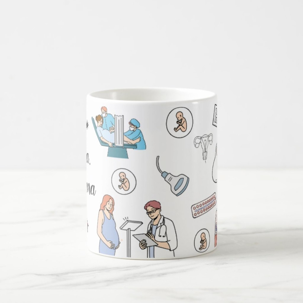 Caneca Presente Divertido com Nome Ginecologista Obstetra