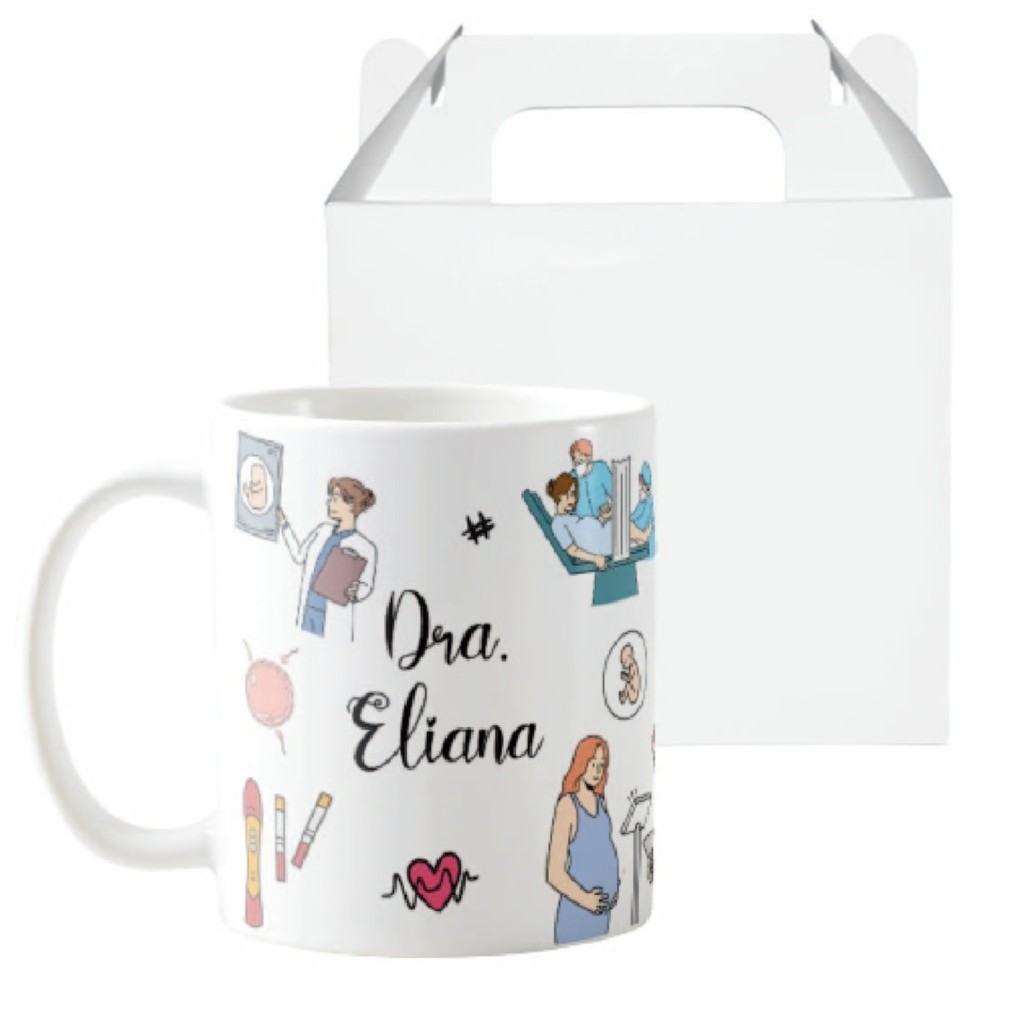 Caneca Presente Divertido com Nome Ginecologista Obstetra - Profissões (Medicina)