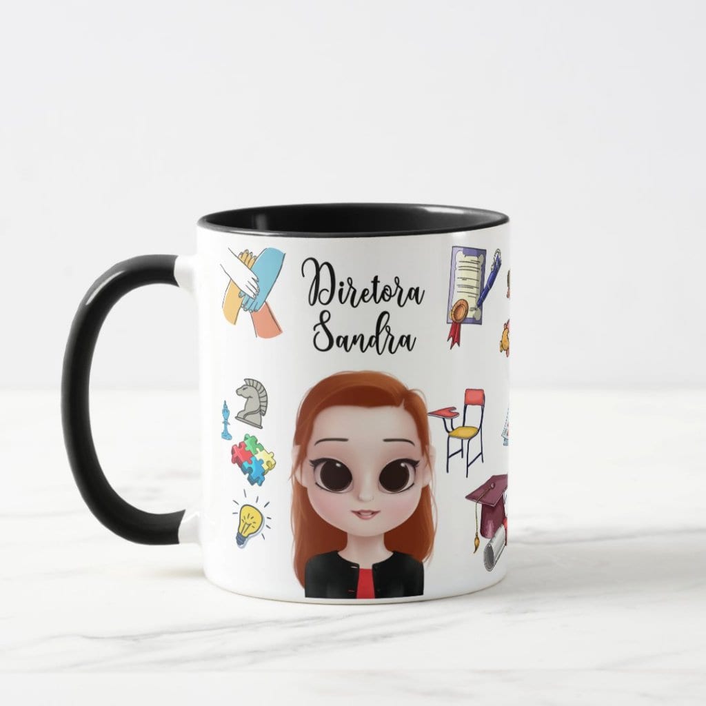 Caneca Presente Criativo Personalizado para Diretora Escolar