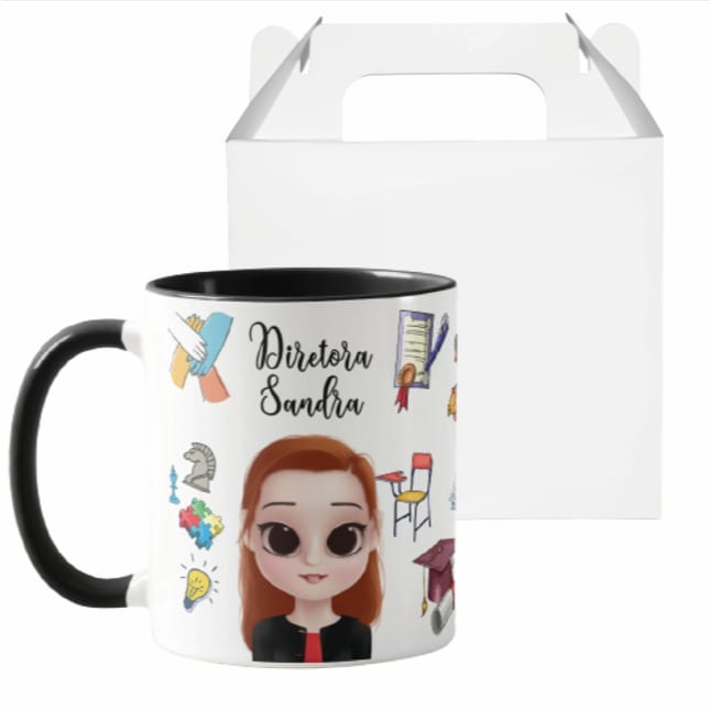 Caneca Presente Criativo Personalizado para Diretora Escolar - Profissões (Diretora Escolar)
