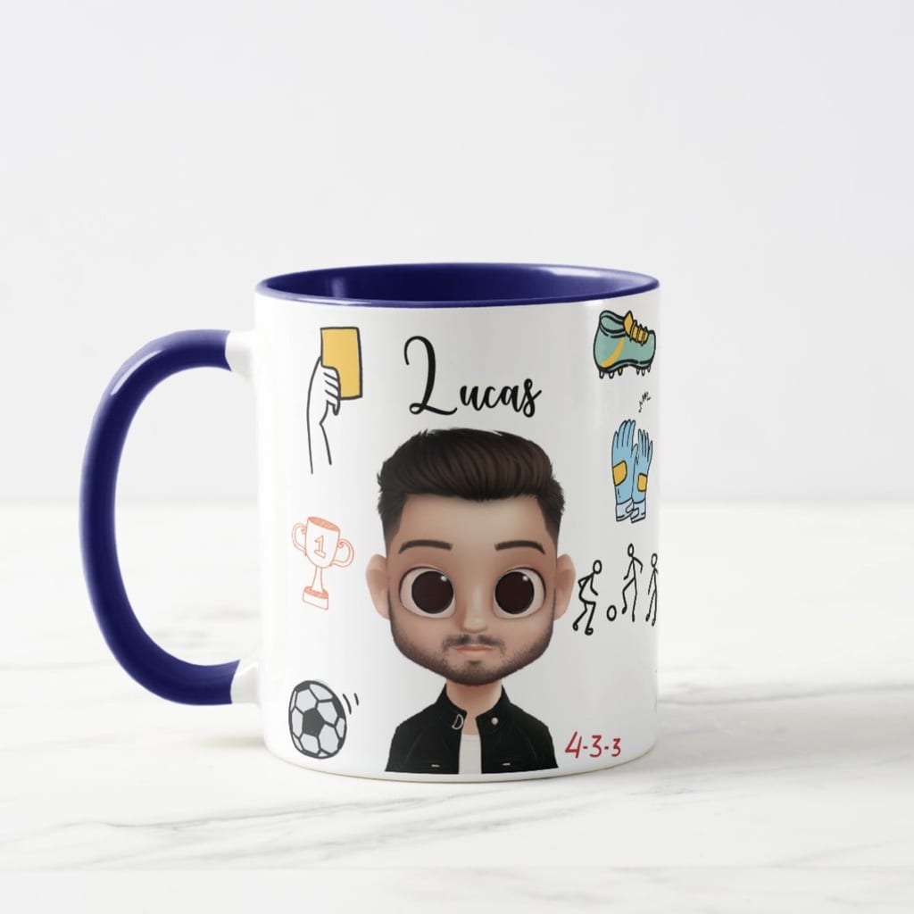 Caneca Presente Personalizado com Avatar Esporte Futebol