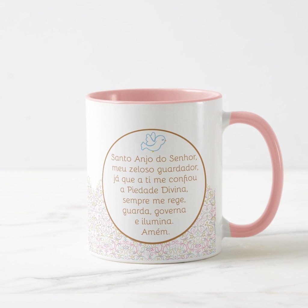 Caneca Criativa Madrinha de Batismo Dinda com Oração do Anjo