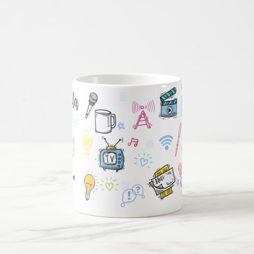 Caneca Jornalismo Jornalista Presente Criativo com Nome