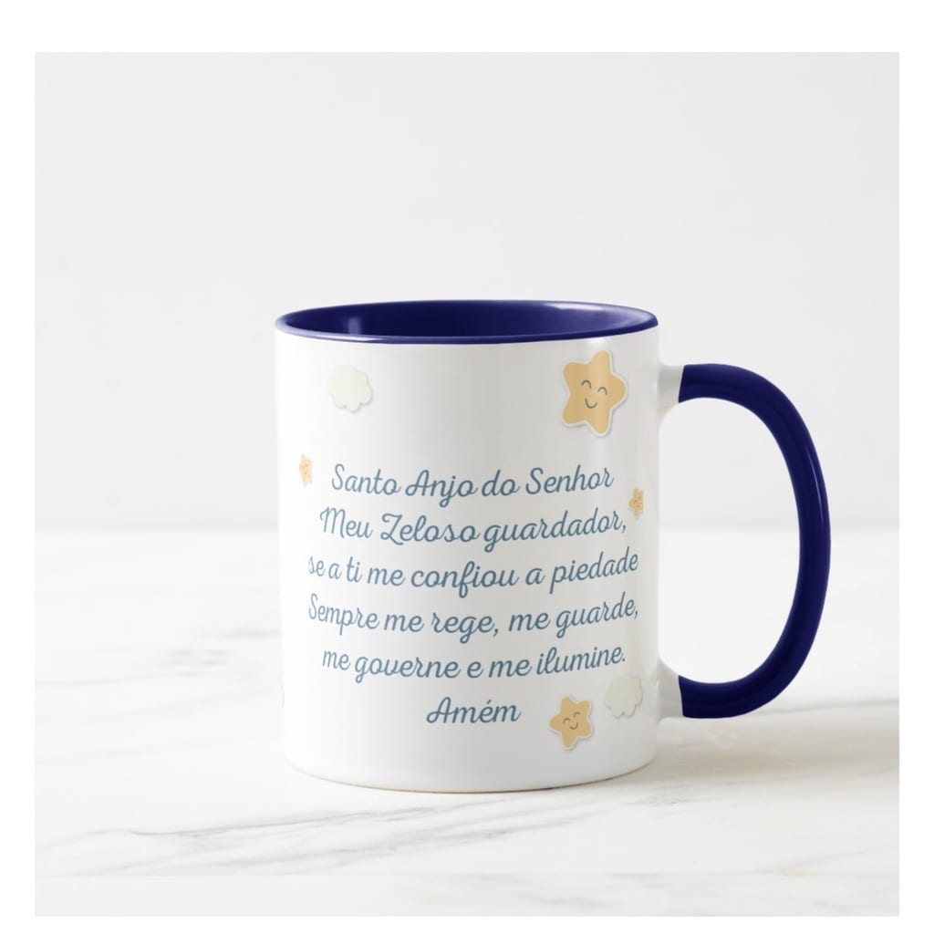 Caneca de Presente Divertido de Batizado com Anjinho e Nomes