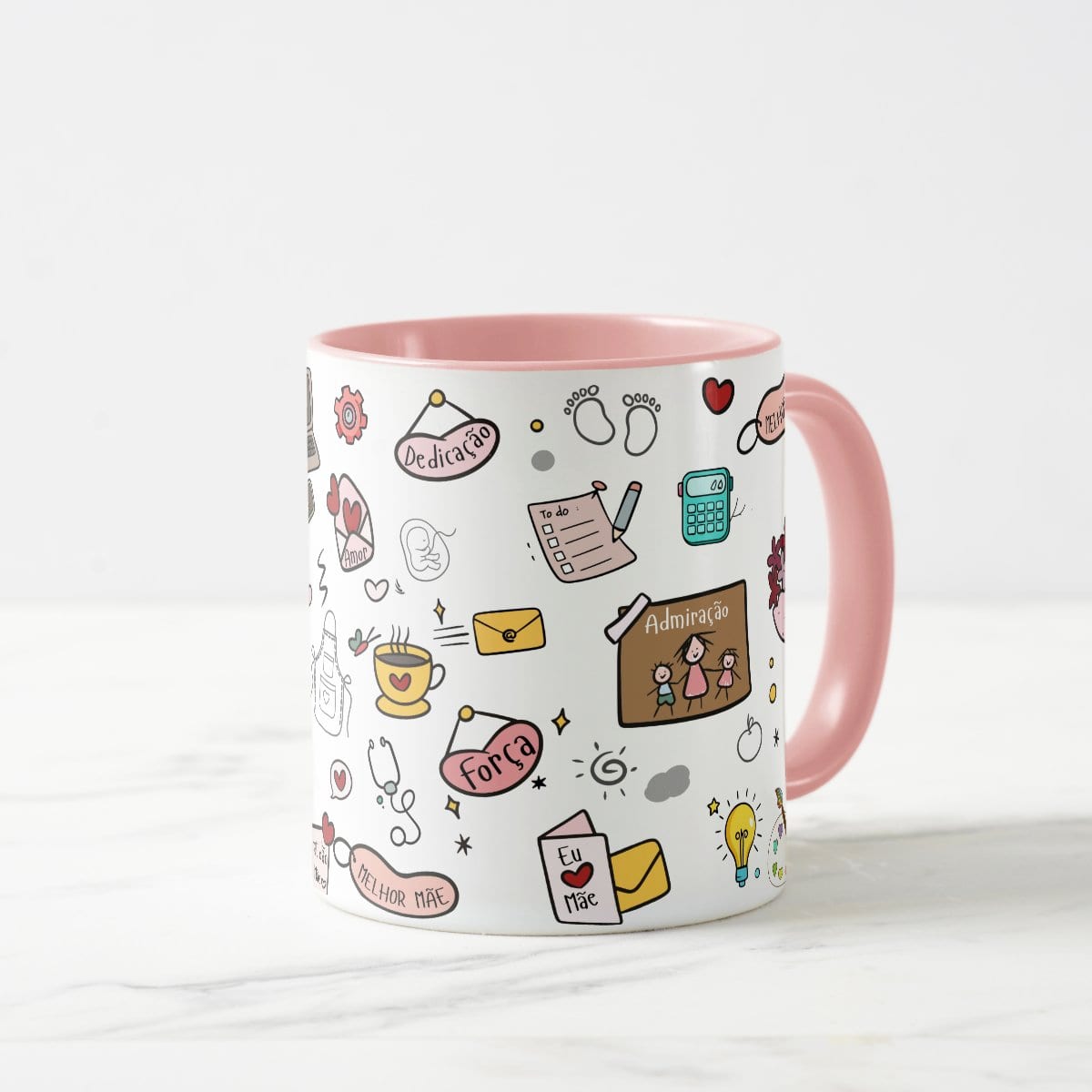 Caneca Mãe Presente Criativo com Avatar - Rosa