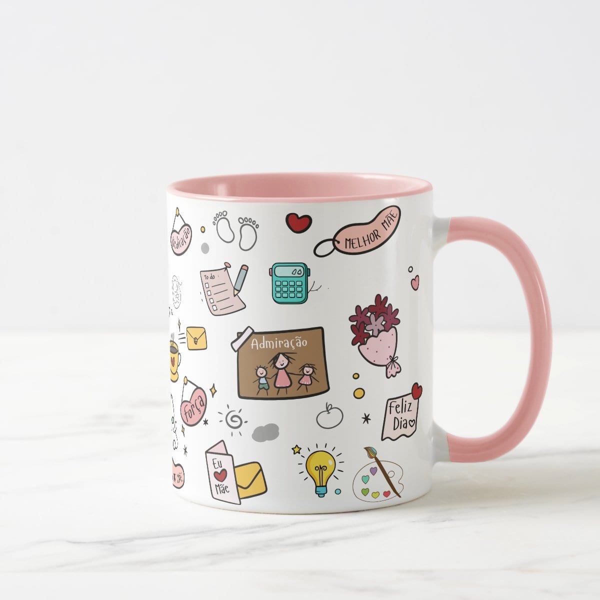 Caneca Mãe Presente Criativo com Avatar - Rosa