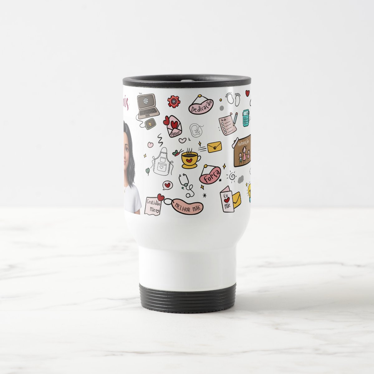 Caneca Mãe Presente Criativo com Avatar - Térmico