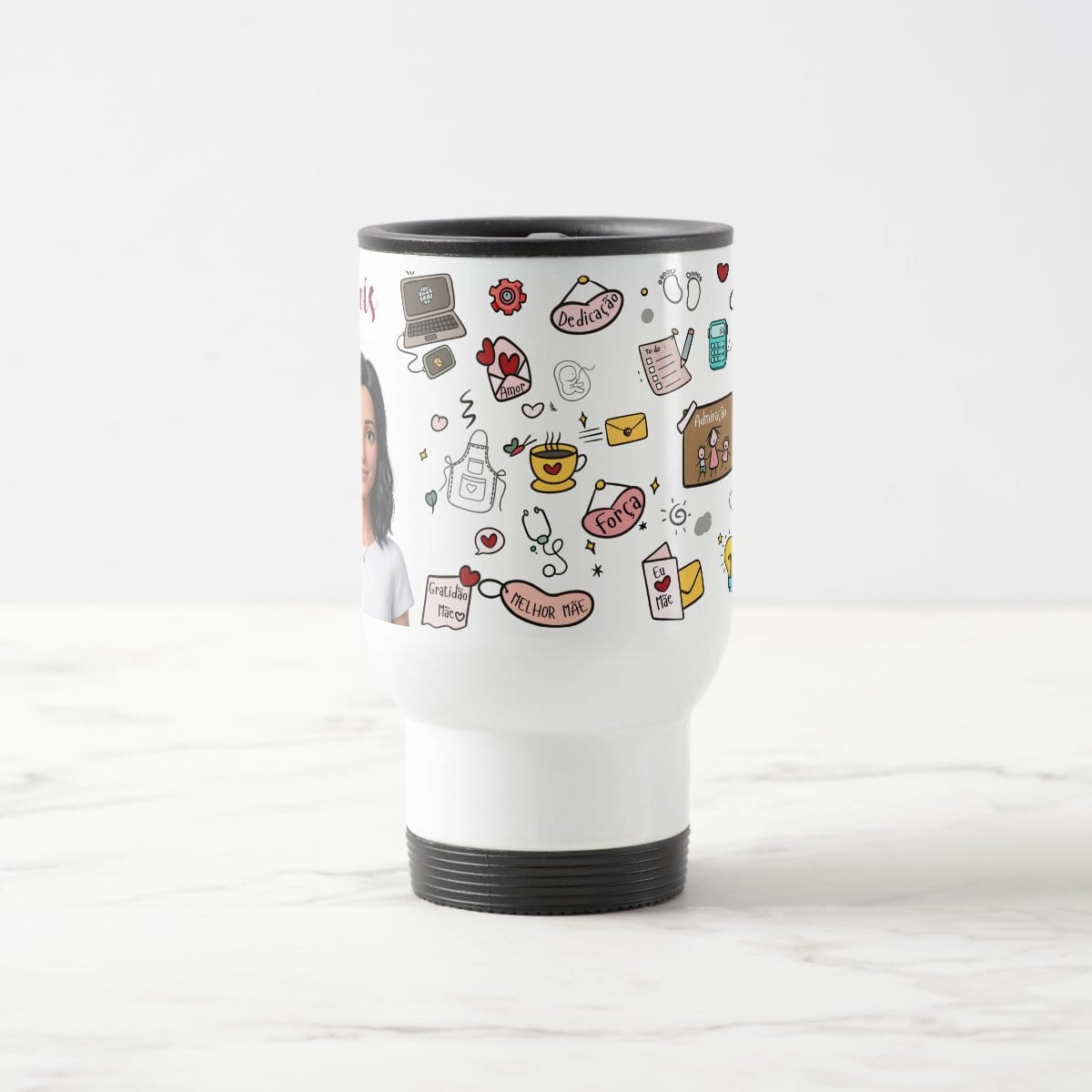 Caneca Mãe Presente Criativo com Avatar - Térmico