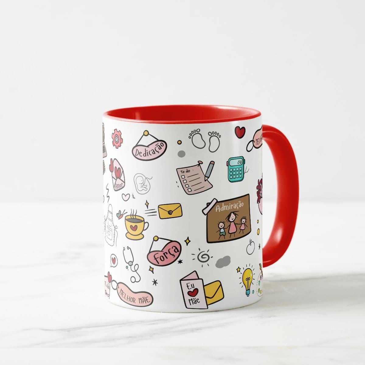 Caneca Mãe Presente Criativo com Avatar - Vermelha