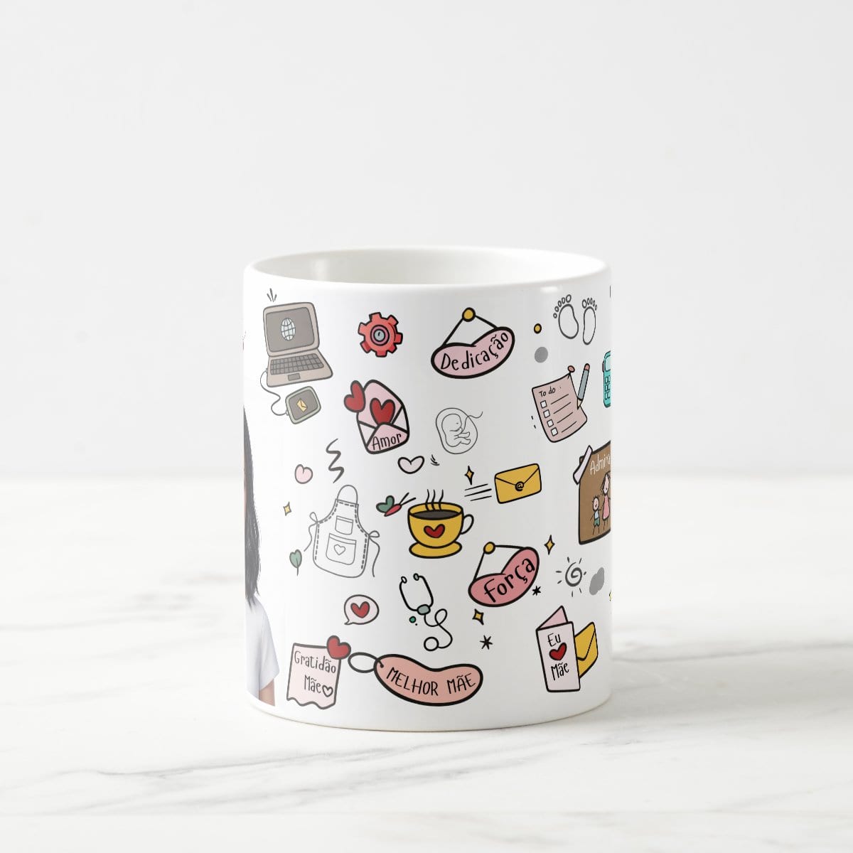 Caneca Mãe Presente Criativo com Avatar - Branca
