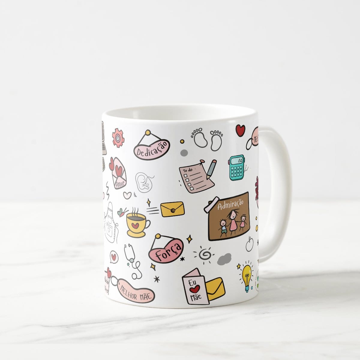 Caneca Mãe Presente Criativo com Avatar - Branca