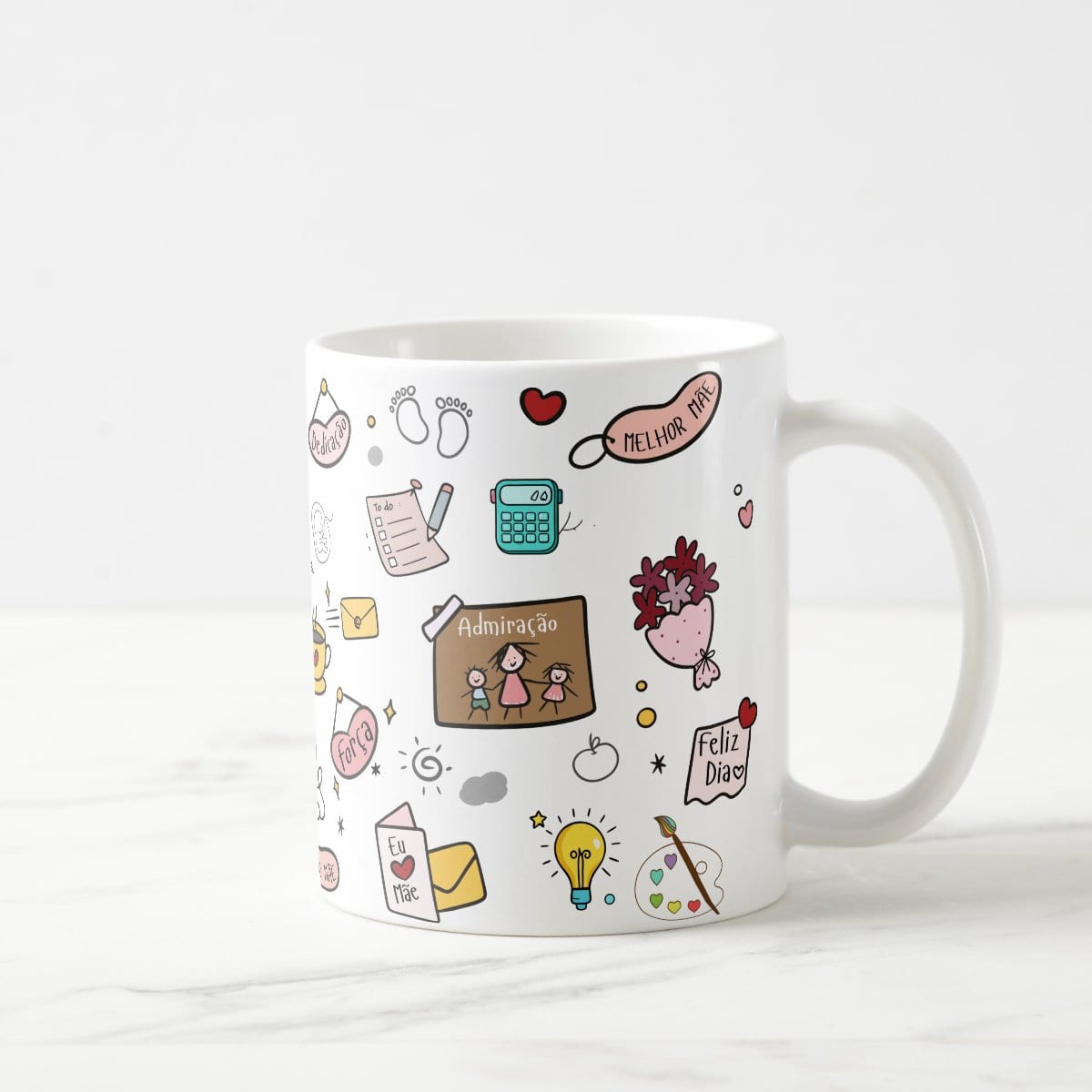 Caneca Mãe Presente Criativo com Avatar - Branca