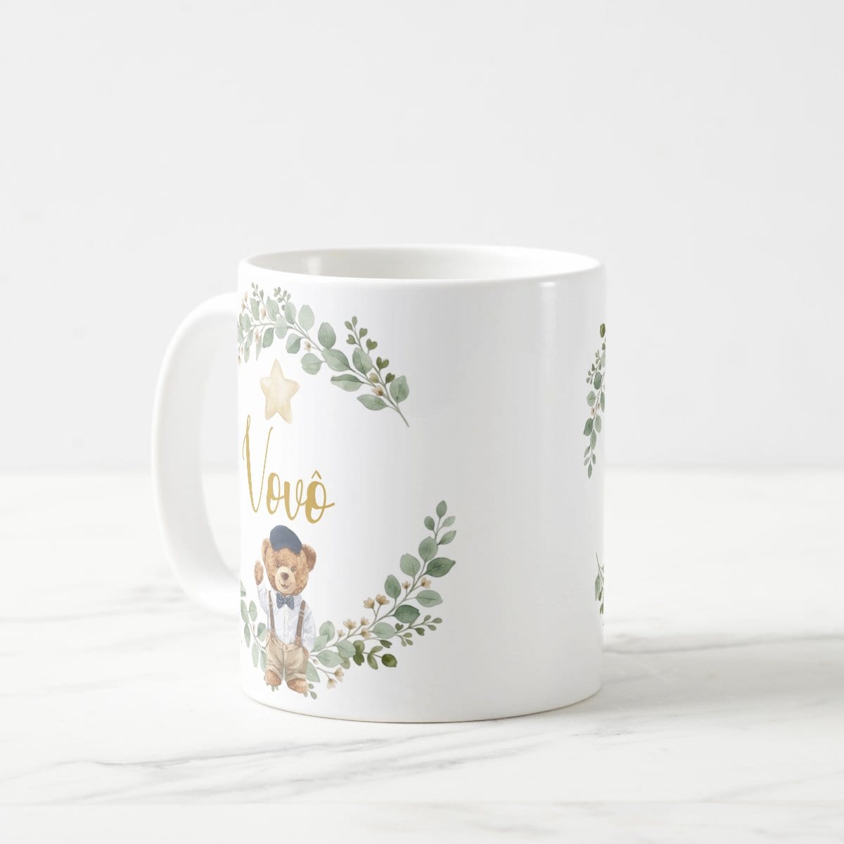 Caneca Vovô Urso Príncipe Pronta Entrega Presente Avô Família