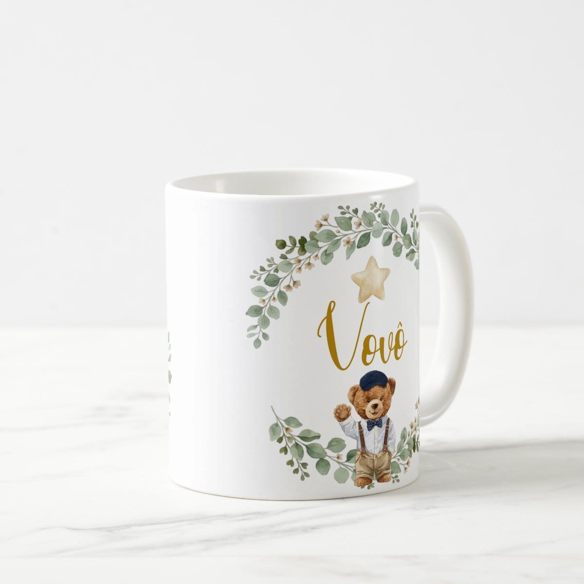 Caneca Vovô Urso Príncipe Pronta Entrega Presente Avô Família