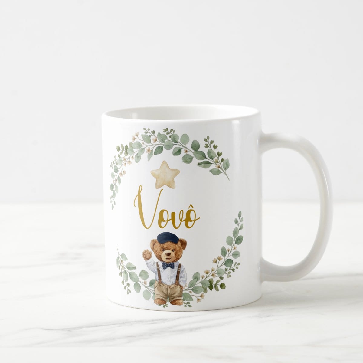 Caneca Vovô Urso Príncipe Pronta Entrega Presente Avô Família