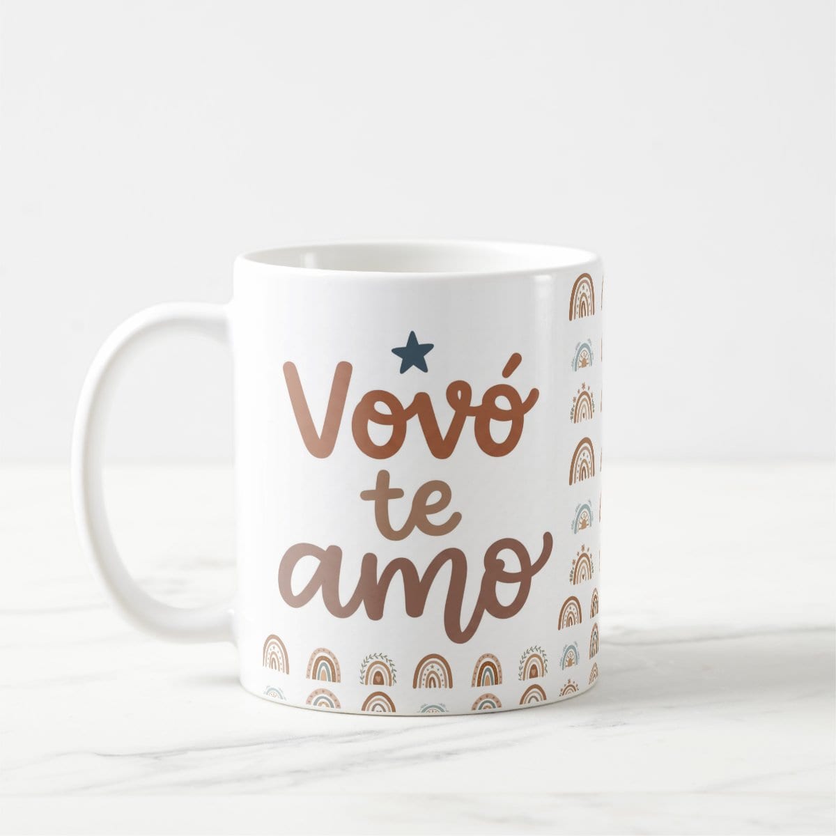 Caneca Vovó Te Amo Presente Dia Das Avós Boho Pronta Entrega