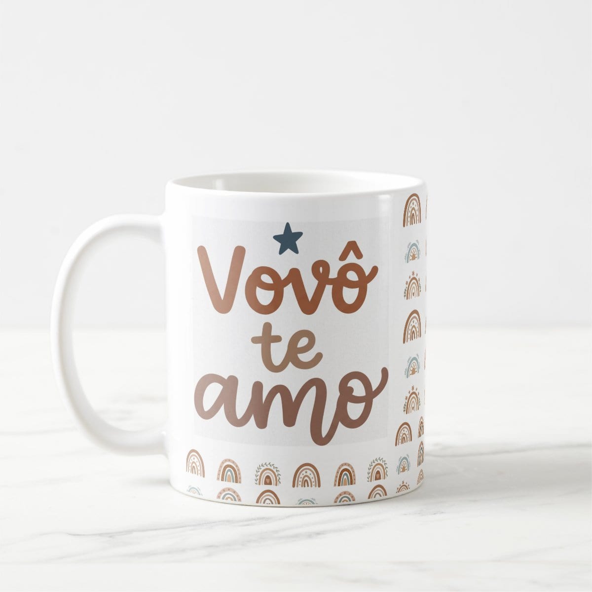 Caneca Vovô Te Amo Presente Dia dos Avós Boho Pronta Entrega
