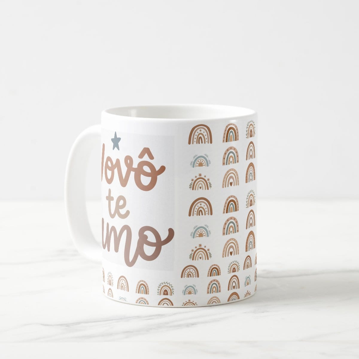 Caneca Vovô Te Amo Presente Dia dos Avós Boho Pronta Entrega