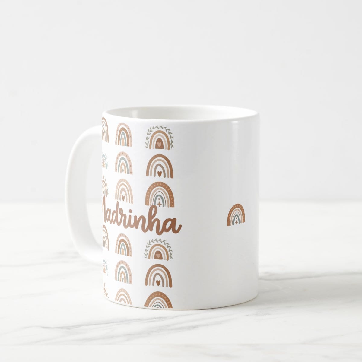 Caneca Madrinha Boho Presente Pronta Entrega Família Branca