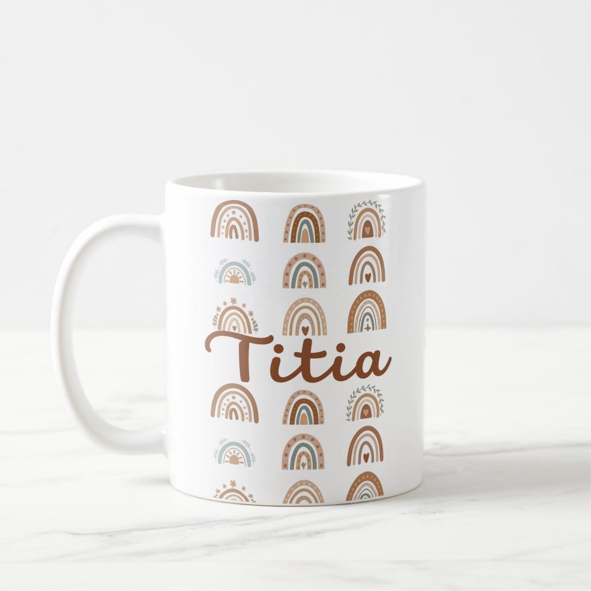 Caneca Tia Presente Família Boho Cerâmica Pronta Entrega Dia das Mães