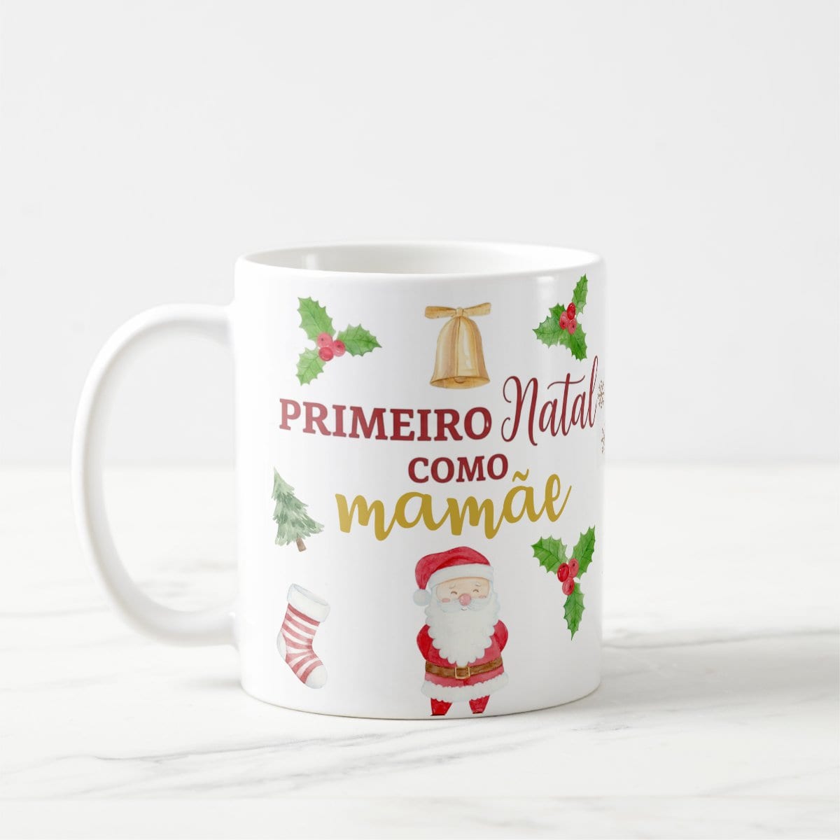 Caneca Pronta Entrega Mãe Primeiro Natal Presente Família Natalina 🎁 - Família (Mãe)