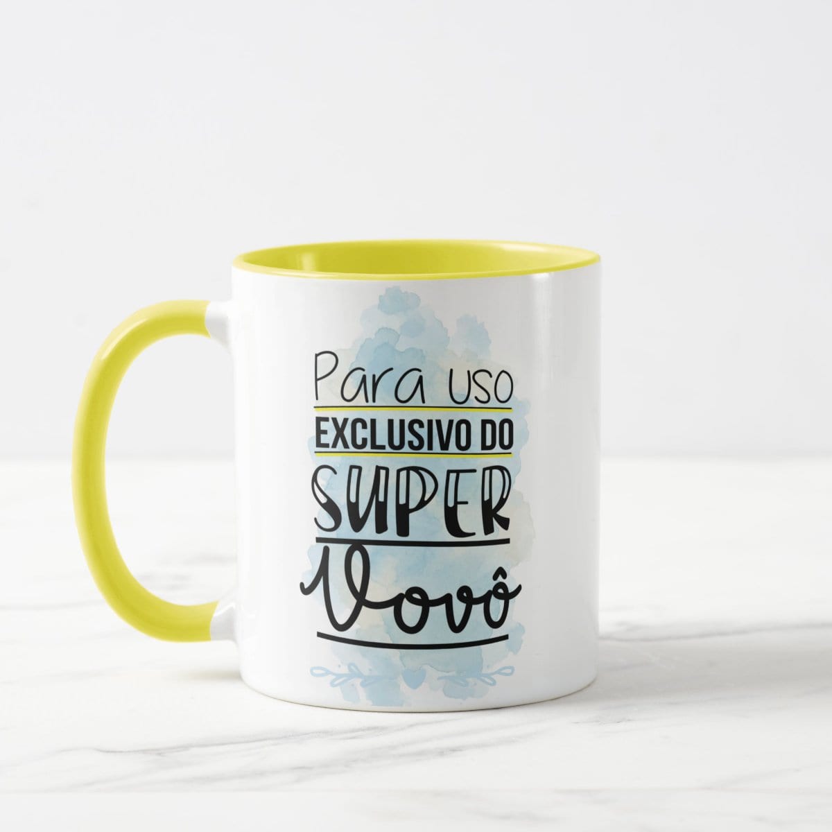 Caneca Avô Amarela Pronta Entrega Presente Família Uso Exclusivo