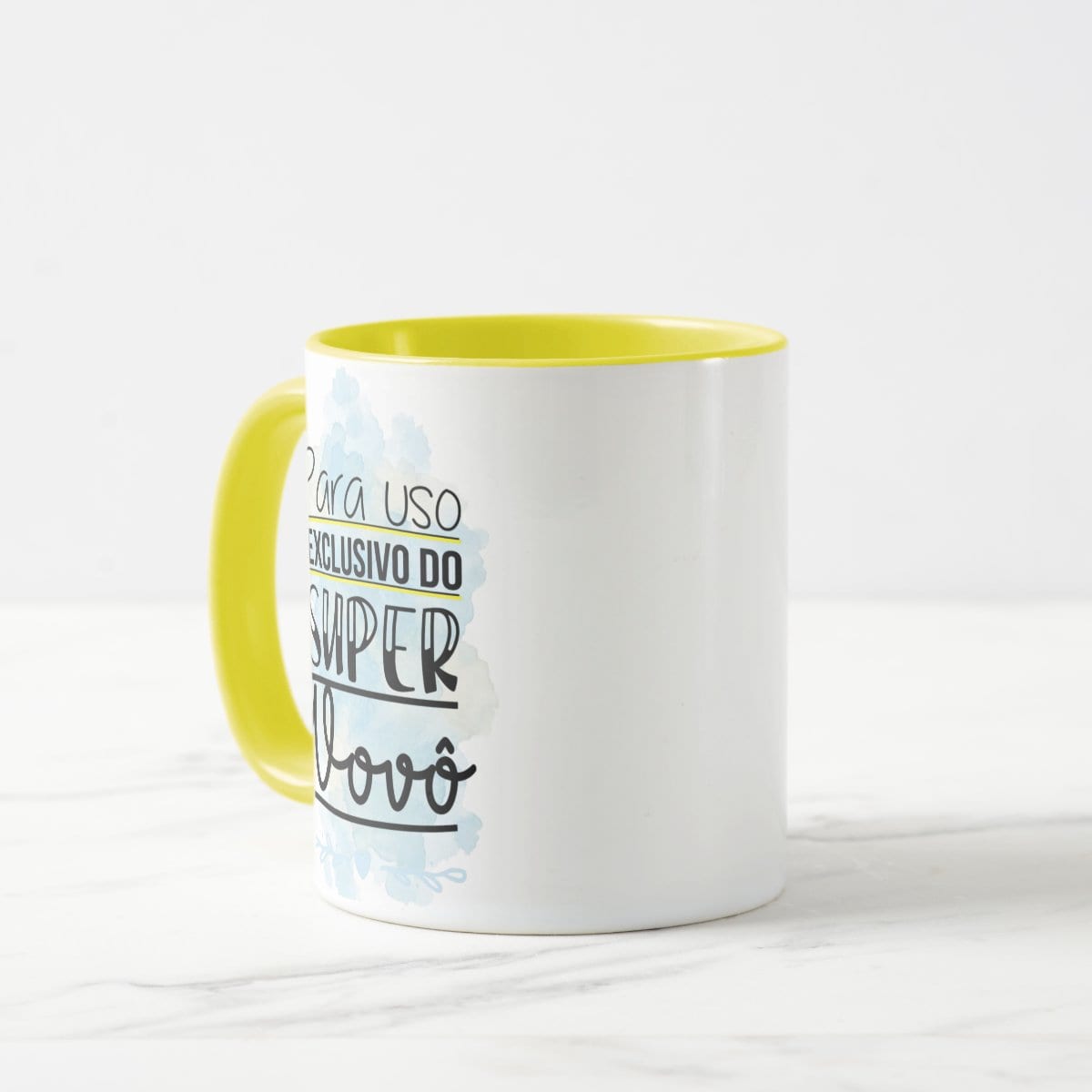 Caneca Avô Amarela Pronta Entrega Presente Família Uso Exclusivo
