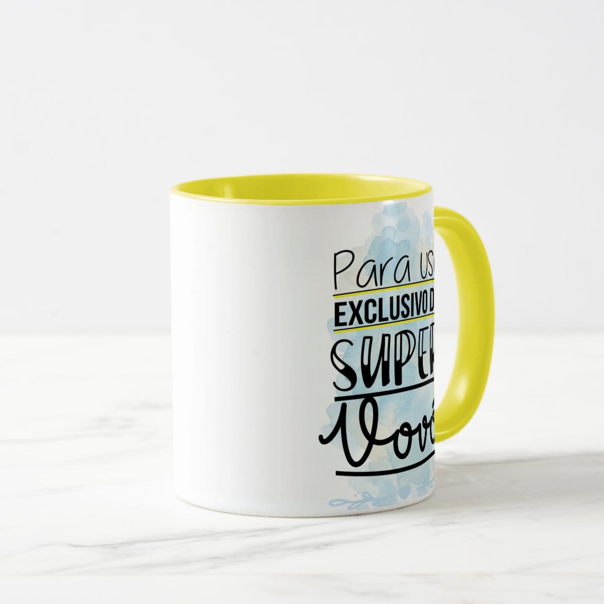 Caneca Avô Amarela Pronta Entrega Presente Família Uso Exclusivo