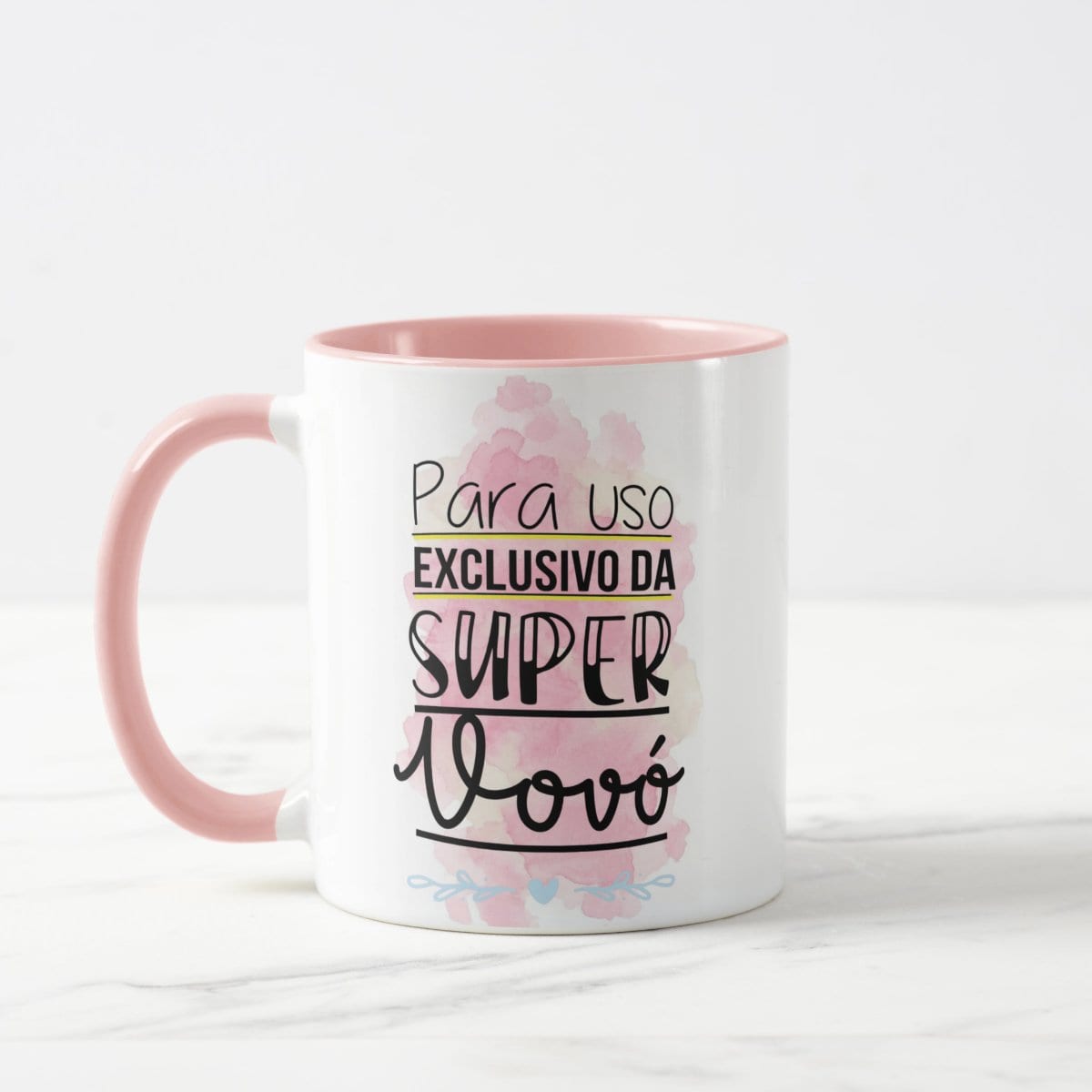 Caneca Rosa Super Avó Pronta Entrega Presente Dia das Mães Família