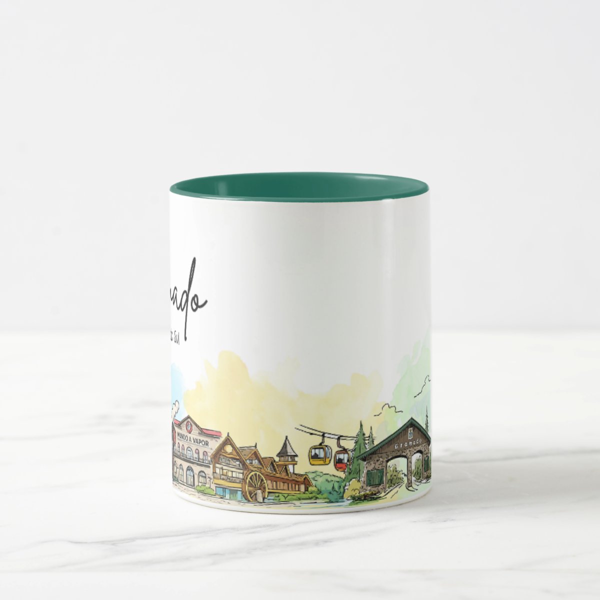 Caneca Lembrança Cidade de Gramado - Rio Grande do Sul - Verde Escuro