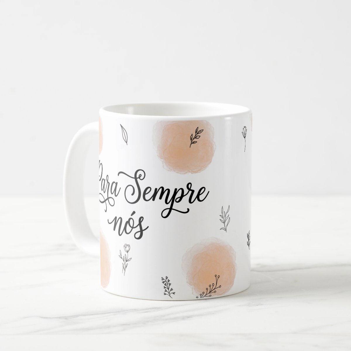 Caneca Casal com Frase Para Sempre Nós - Dia dos Namorados - Branca