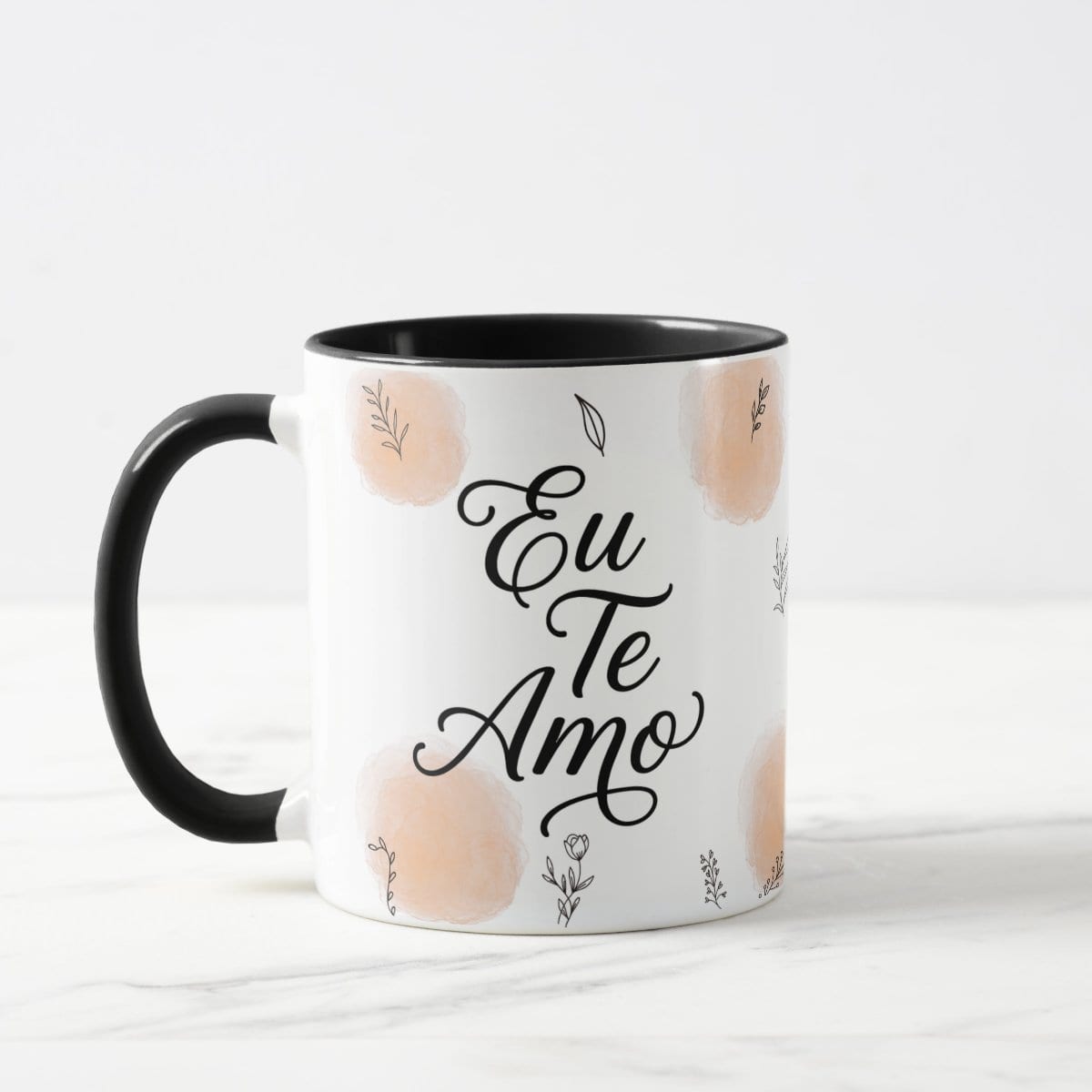 Caneca Personalizada Declação de Amor Eu Te Amo - Preta