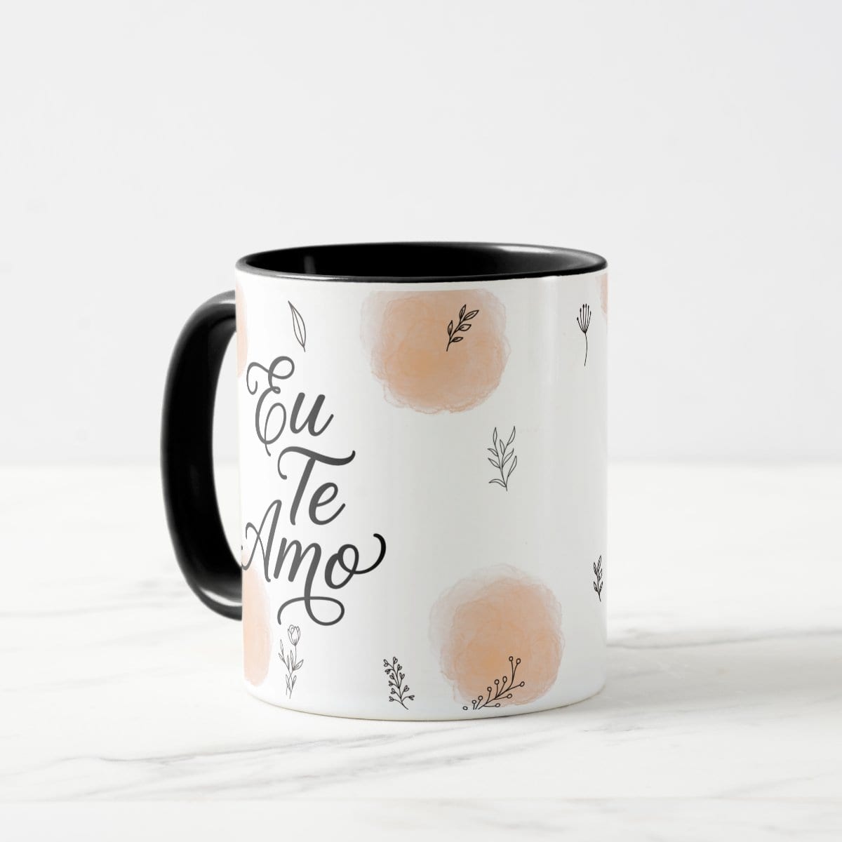 Caneca Personalizada Declação de Amor Eu Te Amo - Preta