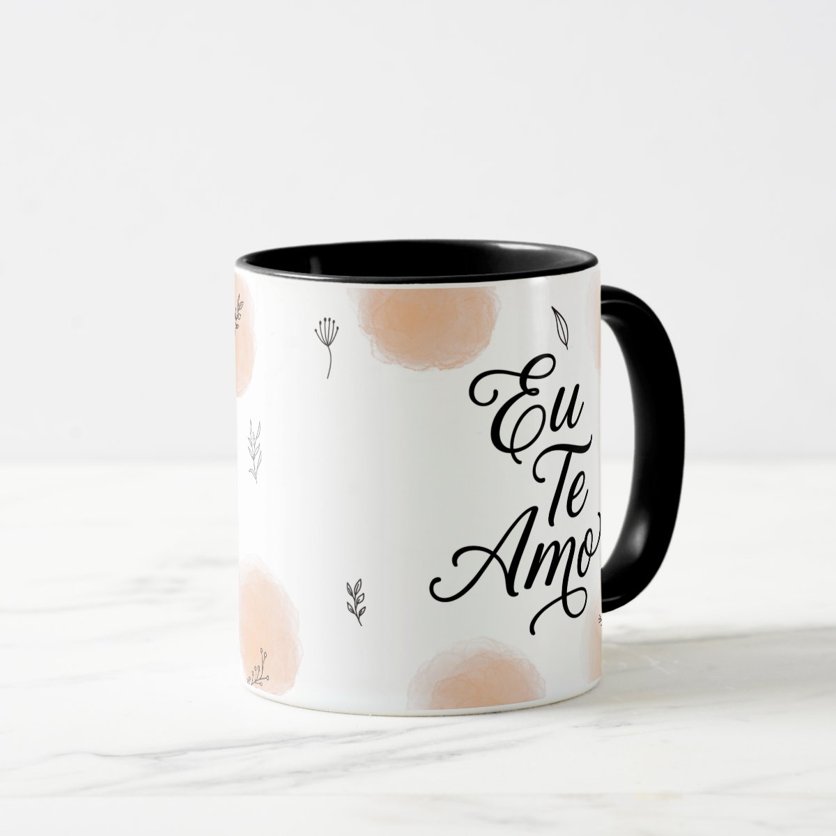 Caneca Personalizada Declação de Amor Eu Te Amo - Preta